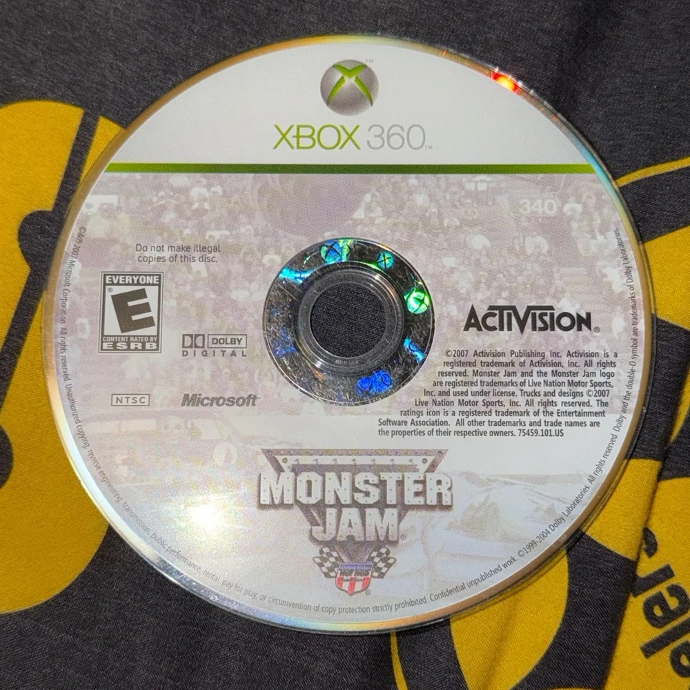 Microsoft Xbox 360 Monster Jam Xbox 360 Video Game Rated E For Everyone Used PO.